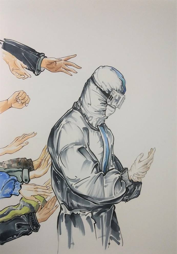 《别怕，我们在》 鲁佳颖（A1761）马克笔