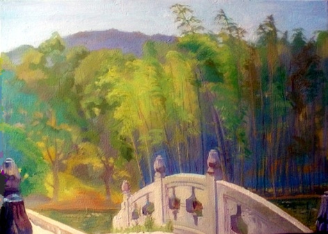 隆中竹林,50-70cm,油画_副本_副本