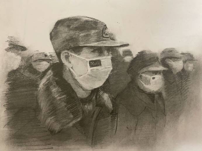 《除夕夜的逆行者》 杨贺程 （A1743） 速写