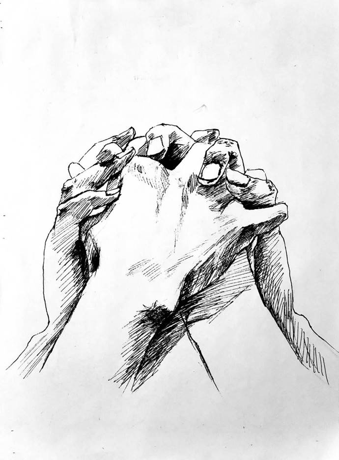 作品名称：众志成城_作者姓名：黄晓娟_作品材料：中性笔_作品尺寸：16k