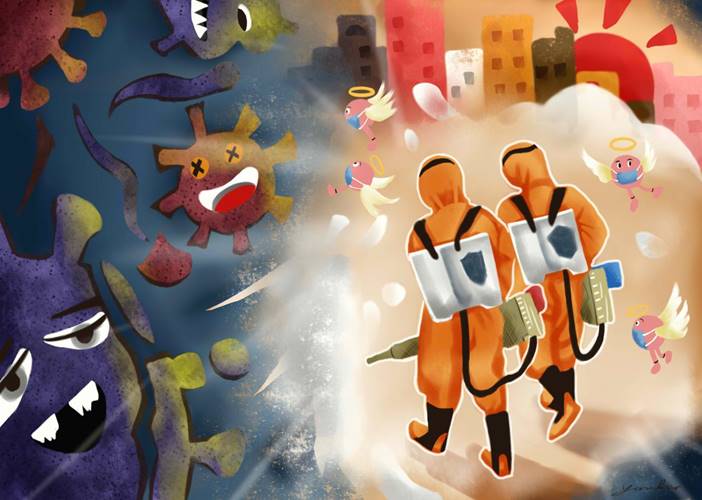 《疫情图》 曾慧(A1781) 手绘